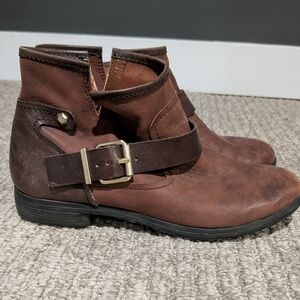 BCBGeneration Brown Ankle Booties with Buckle